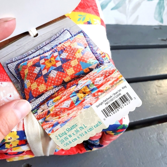 PIONEER WOMAN | Starlight Patchwork Sham Set 2pc sz King - Picture 4 of 7